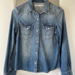 Allsaints Spitalfields faded denim shirt